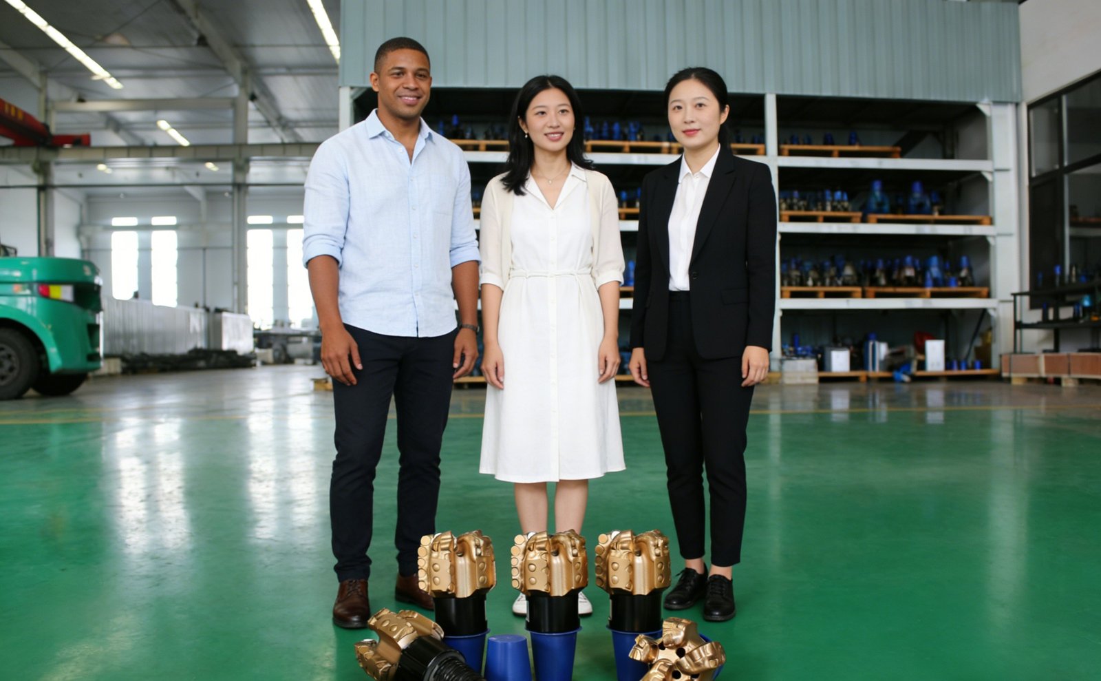 Brazilian client inspecting PDC bit production at Chenghui factory