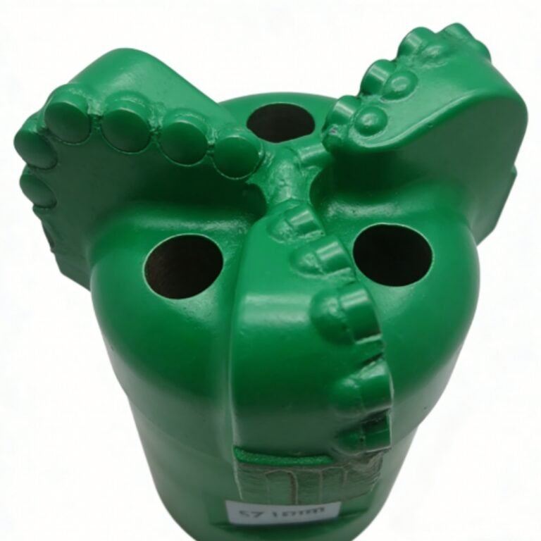 Three-wing arc-angle PDC rock drilling bit