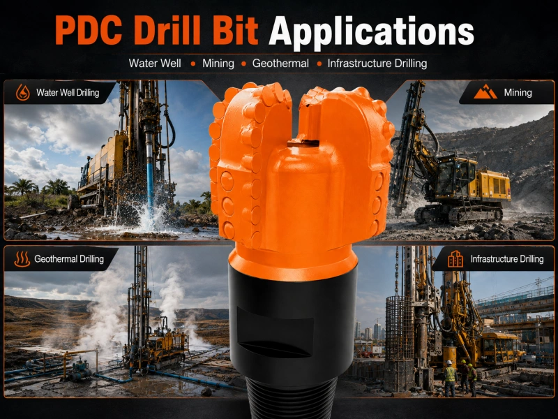 PDC drill bit applications in water well, mining, geothermal, and infrastructure drilling